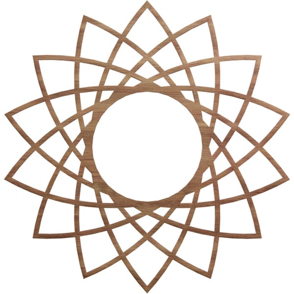 Ekena Millwork Eleanor Wood Fretwork Pierced Ceiling Medallion, Walnut, 28"OD x 10 3/4"ID x 3/8"T CMWP28X28X0375EAWA - main
